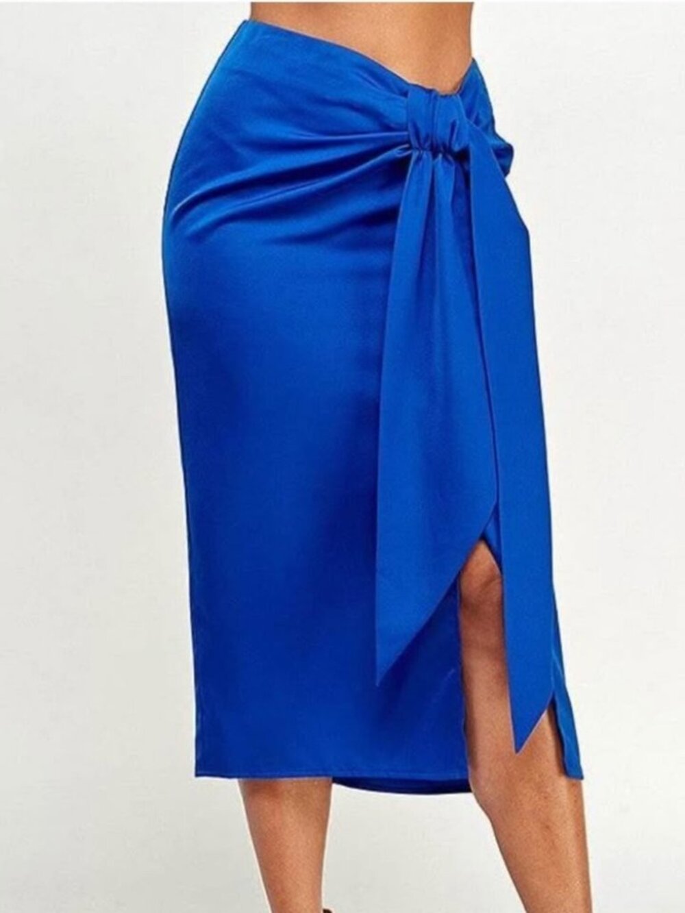 Royal Blue Midi Wrap Skirt - Vici Dolls